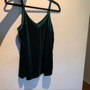 Dark Green Velvet Top